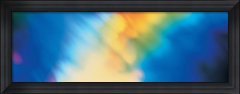 Framed Abstract in Yellow and Blue Print