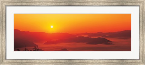 Framed Sunrise Mt Taisetsu National Park Hokkaido Japan Print