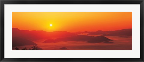 Framed Sunrise Mt Taisetsu National Park Hokkaido Japan Print