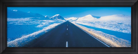 Framed Winter road Glencoe Scotland Print