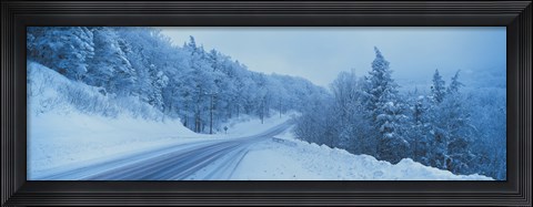 Framed Winter road NH USA Print