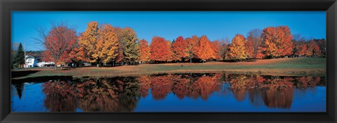 Framed Autumn by the Lake, Laurentide Quebec Canada Print