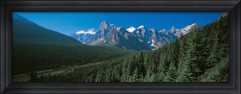 Framed Forest with Mountains in the Background, Banff National Park Canada Print