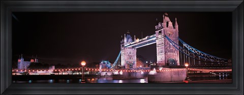 Framed Tower Bridge London England at Night Print
