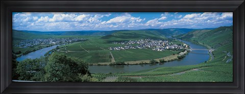 Framed Vineyard Moselle River Germany Print