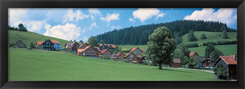 Framed Mountainside Village, Appenzell Switzerland Print