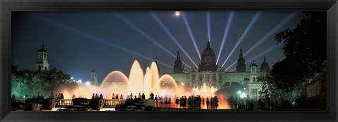 Framed Barcelona, Spain Lit Up at Night Print