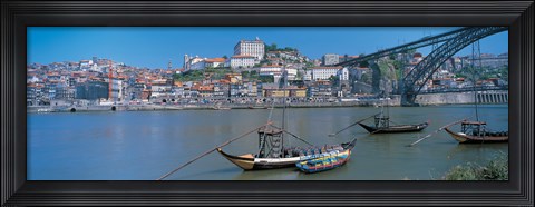 Framed Ponte de Dom Luis I &amp; Douro River Porto Portugal Print