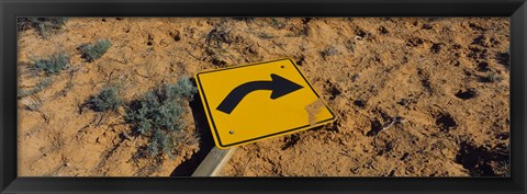 Framed Close-up of an arrow signboard in a desert, Emery County, Utah, USA Print