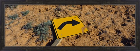 Framed Close-up of an arrow signboard in a desert, Emery County, Utah, USA Print