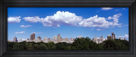 Framed Trees with row of buildings, Central Park, Manhattan, New York City, New York State, USA Print