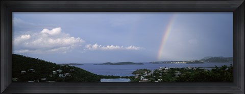 Framed Rainbow over the sea, Pillsbury Sound, St. Thomas, St. John, US Virgin Islands Print