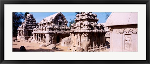 Framed Monuments in a temple, Panch Rathas, Mahabalipuram, Tamil Nadu, India Print