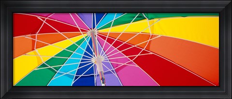 Framed Close-up of beach umbrella, Fort Desoto Park, Tierra Verde, Florida Print