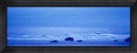 Framed Rocks on the beach, Bandon Beach, Bandon, Coos County, Oregon, USA Print