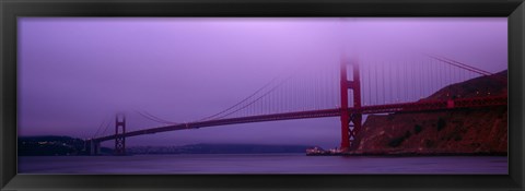 Framed Suspension bridge across the sea, Golden Gate Bridge, San Francisco, Marin County, California, USA Print