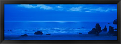 Framed Ocean at night, Bandon State Natural Area, Bandon, Coos County, Oregon Print