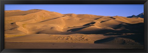 Framed Sand dunes in a desert, Great Sand Dunes National Monument, Alamosa County, Saguache County, Colorado, USA Print