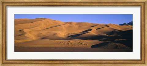 Framed Sand dunes in a desert, Great Sand Dunes National Monument, Alamosa County, Saguache County, Colorado, USA Print