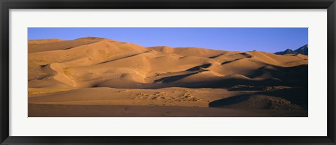 Framed Sand dunes in a desert, Great Sand Dunes National Monument, Alamosa County, Saguache County, Colorado, USA Print