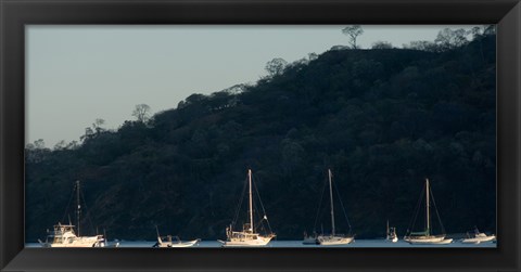 Framed Boats in the sea, Hermosa Beach, Costa Rica Print