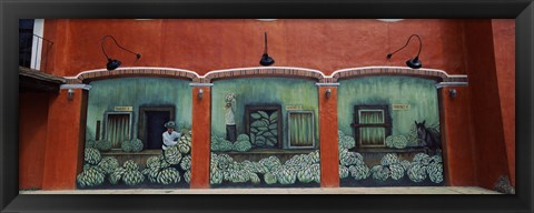 Framed Mural on a wall, Cancun, Yucatan, Mexico Print