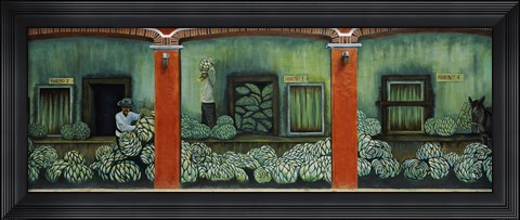Framed Close Up of Mural on a wall, Cancun, Yucatan, Mexico Print