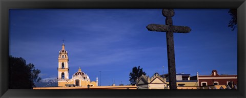 Framed Low angle view of a church, Cholula, Puebla State, Mexico Print