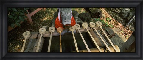 Framed Water ladles in a shrine, Fushimi Inari-Taisha, Fushimi Ward, Kyoto, Kyoto Prefecture, Kinki Region, Honshu, Japan Print