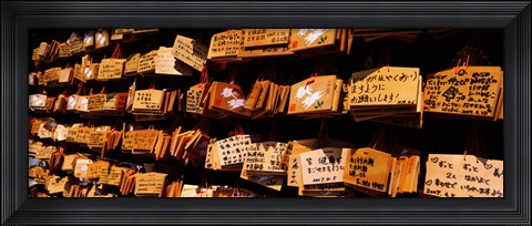 Framed Votive tablets in a temple, Tsurugaoka Hachiman Shrine, Kamakura, Kanagawa Prefecture, Kanto Region, Japan Print
