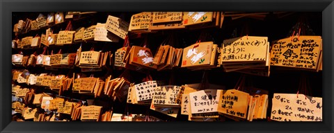 Framed Votive tablets in a temple, Tsurugaoka Hachiman Shrine, Kamakura, Kanagawa Prefecture, Kanto Region, Japan Print