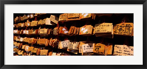 Framed Votive tablets in a temple, Tsurugaoka Hachiman Shrine, Kamakura, Kanagawa Prefecture, Kanto Region, Japan Print