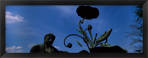 Framed Low angle view of statue of Daibutsu Great Buddha, Kotoku-in Temple, Kamakura, Kanagawa Prefecture, Kanto Region, Japan Print