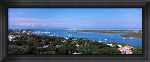 Framed High angle view from top of lighthouse, St. Augustine, Florida, USA Print