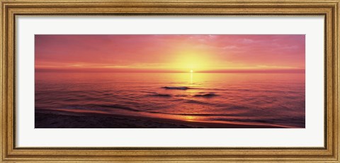 Framed Sunset over the sea, Venice Beach, Sarasota, Florida, USA Print
