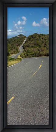 Framed Road passing through a landscape, U.S. Virgin Islands Highway 10, St. John, US Virgin Islands Print