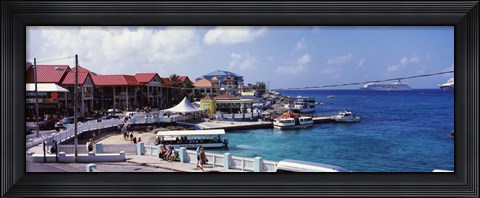 Framed Buildings at the waterfront, George Town, Grand Cayman, Cayman Islands Print