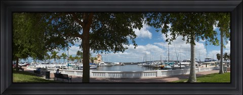 Framed Twin Dolphin Marina, Manatee River, Bradenton, Manatee County, Florida Print