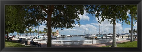Framed Twin Dolphin Marina, Manatee River, Bradenton, Manatee County, Florida Print