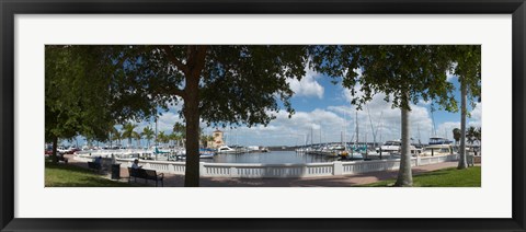 Framed Twin Dolphin Marina, Manatee River, Bradenton, Manatee County, Florida Print