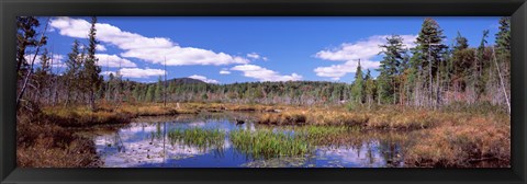 Framed Reflection of clouds in water, Raquette Lake, Adirondack Mountains, New York State, USA Print