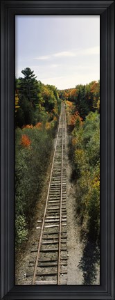 Framed Railroad tracks along Route 1A between Ellsworth and Bangor, Maine, USA Print