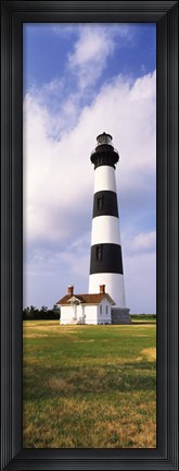 Framed Low angle view of a lighthouse, Bodie Island Lighthouse, Bodie Island, Cape Hatteras National Seashore, North Carolina, USA Print