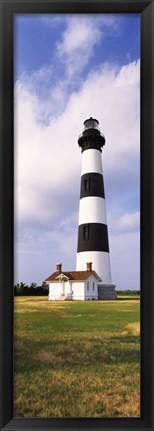 Framed Low angle view of a lighthouse, Bodie Island Lighthouse, Bodie Island, Cape Hatteras National Seashore, North Carolina, USA Print