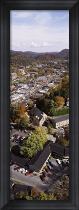 Framed High angle view of a city, Gatlinburg, Sevier County, Tennessee Print