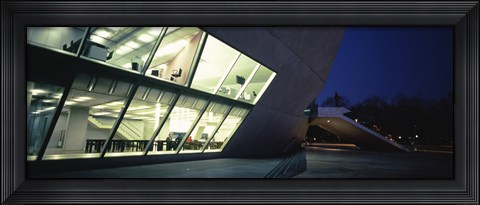 Framed Concert hall lit up at night, Casa Da Musica, Porto, Portugal Print