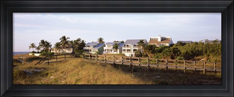 Framed Houses on the beach, Gasparilla Island, Florida, USA Print