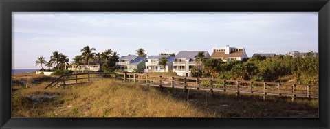 Framed Houses on the beach, Gasparilla Island, Florida, USA Print