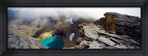 Framed High angle view of a lake, Continental Divide, US Glacier National Park, Montana, USA Print
