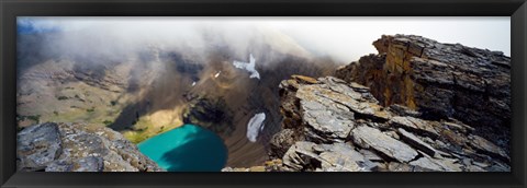 Framed High angle view of a lake, Continental Divide, US Glacier National Park, Montana, USA Print